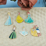 10pcs Enamel Princess Girl Prince Charms Earring Necklace Finding