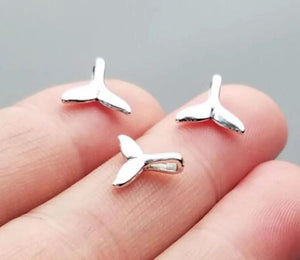 100pcs/Lot Whale Tail Pendants Antique Silver Plated Charms DIY Jewelry Making