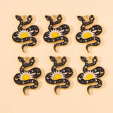 20Pcs/Lot Enamel Skull Snake Moon Sun Charms for Jewelry Making Halloween DIY