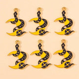 20Pcs/Lot Enamel Skull Snake Moon Sun Charms for Jewelry Making Halloween DIY