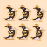 20Pcs/Lot Enamel Skull Snake Moon Sun Charms for Jewelry Making Halloween DIY