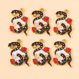 20Pcs/Lot Enamel Skull Snake Moon Sun Charms for Jewelry Making Halloween DIY