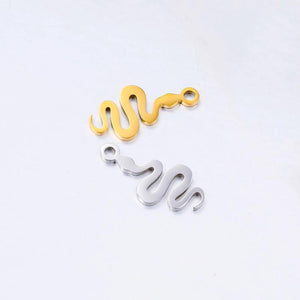 5pcs Classic Animal Snake Steel Charms Pendant Women Jewelry DIY