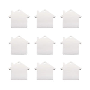 10Pcs Aluminum House Shape Pendants for DIY Jewelry Making