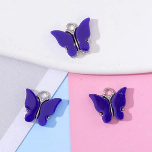 20Pcs Colorful Resin Butterfly Pendants for Jewelry Making DIY Accessories