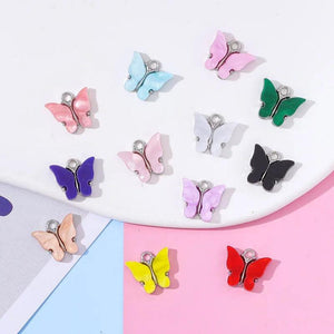 20Pcs Colorful Resin Butterfly Pendants for Jewelry Making DIY Accessories