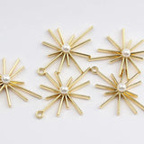 Zinc Alloy Octagonal Stars Charms 6pcs 31*42mm DIY Earring Making
