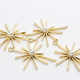 Zinc Alloy Octagonal Stars Charms 6pcs 31*42mm DIY Earring Making