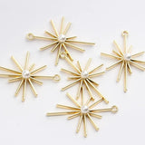 Zinc Alloy Octagonal Stars Charms 6pcs 31*42mm DIY Earring Making