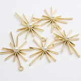 Zinc Alloy Octagonal Stars Charms 6pcs 31*42mm DIY Earring Making