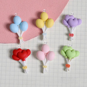 10pcs Love Heart Balloon Charms for DIY Jewelry Making