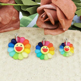 10pcs Sun Shine 3D Smile Sun Flower Resin Charms Pendant DIY Jewelry Accessory