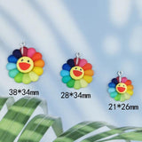 10pcs Sun Shine 3D Smile Sun Flower Resin Charms Pendant DIY Jewelry Accessory