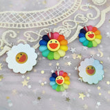 10pcs Sun Shine 3D Smile Sun Flower Resin Charms Pendant DIY Jewelry Accessory