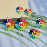 10pcs Sun Shine 3D Smile Sun Flower Resin Charms Pendant DIY Jewelry Accessory