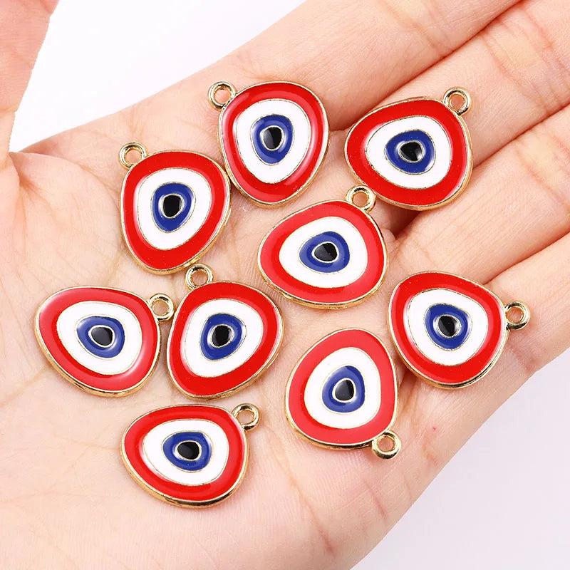 20Pcs Evil Eye Pendants Enamel Drip Oil Charms for DIY Jewellery Making