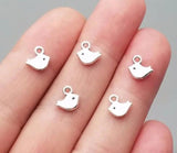 150pcs Antique Silver Bird Charms Pendants 8x7mm DIY Jewelry Making Bulk