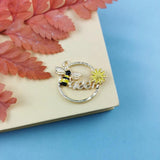 10PCS Alloy Enamel Bee Charms Daisy Flower Animal Round Pendants