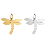 5pcs Stainless Steel Dragonfly Pendant DIY Jewelry Making