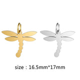 5pcs Stainless Steel Dragonfly Pendant DIY Jewelry Making