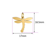 5pcs Stainless Steel Dragonfly Pendant DIY Jewelry Making