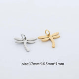 5pcs Stainless Steel Dragonfly Pendant DIY Jewelry Making