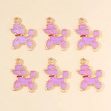 20Pcs Cartoon Poodle Dog Pendants for Jewelry Making