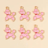 20Pcs Cartoon Poodle Dog Pendants for Jewelry Making