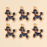 20Pcs Cartoon Poodle Dog Pendants for Jewelry Making