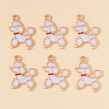 20Pcs Cartoon Poodle Dog Pendants for Jewelry Making