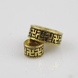 20pcs Tibetan Silver/Gold Spacer Beads 6 8 10 12mm Buddha Prayer Wheel DIY