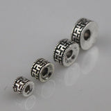 20pcs Tibetan Silver/Gold Spacer Beads 6 8 10 12mm Buddha Prayer Wheel DIY