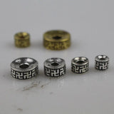 20pcs Tibetan Silver/Gold Spacer Beads 6 8 10 12mm Buddha Prayer Wheel DIY