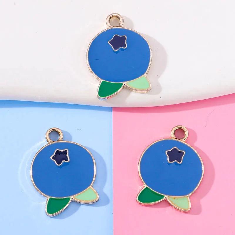 20Pcs Blueberry Pendant DIY Charm Jewelry Making Accessories