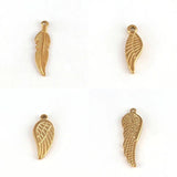 5pcs Stainless Steel Angel Wings Feather Pendant DIY Jewelry Accessories