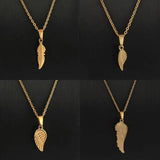 5pcs Stainless Steel Angel Wings Feather Pendant DIY Jewelry Accessories