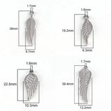 5pcs Stainless Steel Angel Wings Feather Pendant DIY Jewelry Accessories