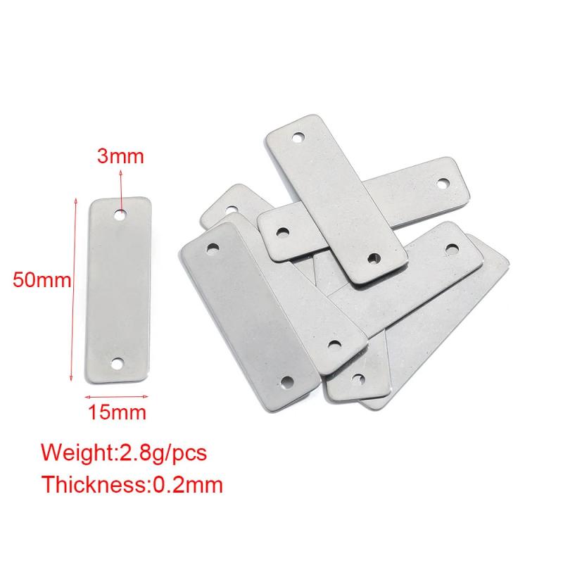 10Pcs Stainless Steel Squares Charms For DIY Jewelry