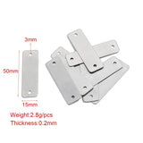 10Pcs Stainless Steel Squares Charms For DIY Jewelry