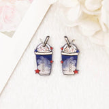 8Pcs Coffee Cup Charms Acrylic 4th Of July Diy Making