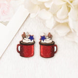 8Pcs Coffee Cup Charms Acrylic 4th Of July Diy Making
