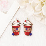 8Pcs Coffee Cup Charms Acrylic 4th Of July Diy Making