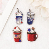 8Pcs Coffee Cup Charms Acrylic 4th Of July Diy Making