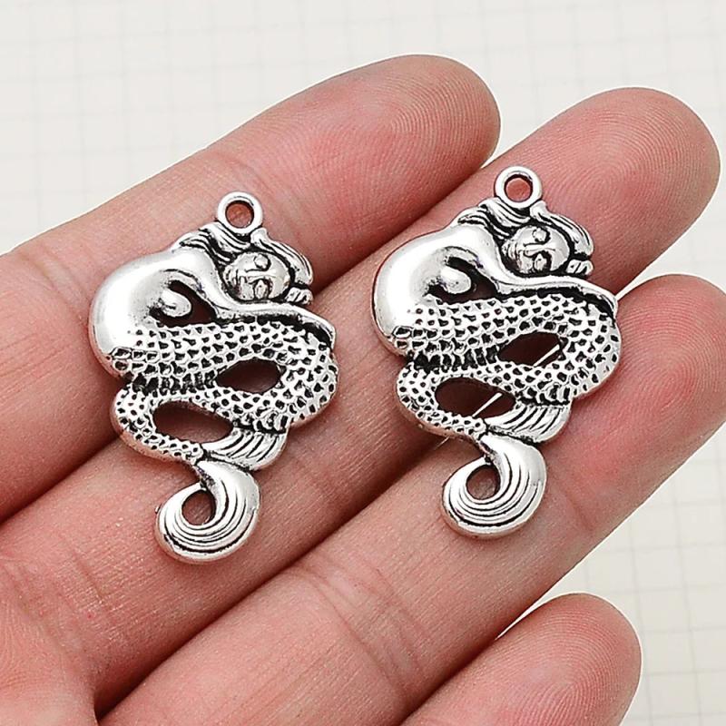 12pcs Antique Silver Mermaid Oceanlife Charms for DIY Earring Making