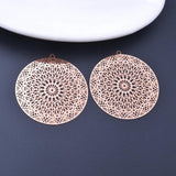 6pcs Rose Round Charms Silver Plated Earring Pendant DIY Jewelry