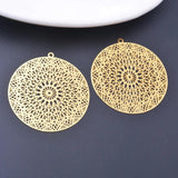 6pcs Rose Round Charms Silver Plated Earring Pendant DIY Jewelry