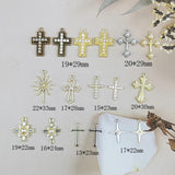10pcs Cross Charms Pendants DIY Crafts Rhinestone Inlaid Jewelry