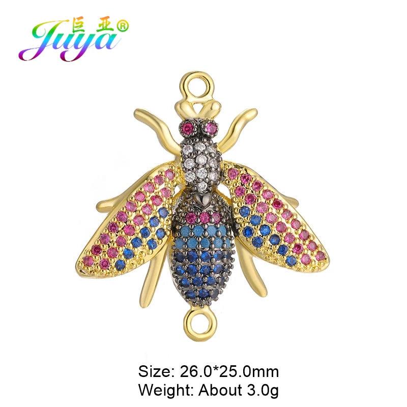 Rainbow CZ Insect Charms for DIY Jewelry Making