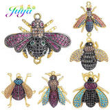 Rainbow CZ Insect Charms for DIY Jewelry Making
