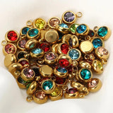 20pcs Stainless Steel Rhinestone Charms 6mm Gem Beads Pendants DIY Jewelry